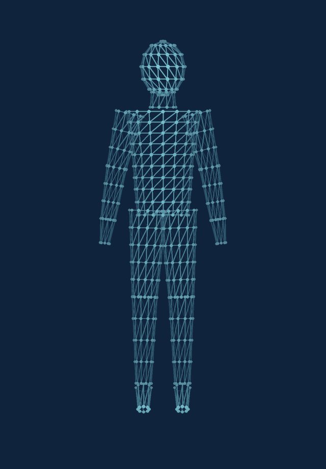 Health Blueprint wireframe body with eight body systems highlighted